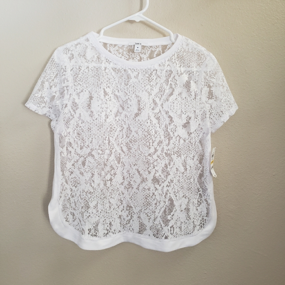 🆕️NWT Bar III White Transparent Snake Skin
